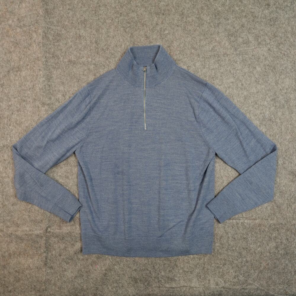 J.Crew Sweater Mens‎ Large Merino Wool Blend Half Zip Jumper Pullover Sweatshirt